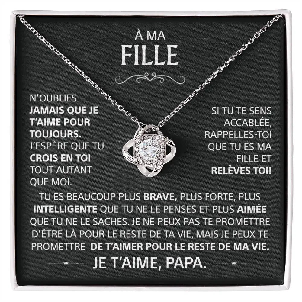 À ma fille - Je t'aime, Papa - Collier Nœud