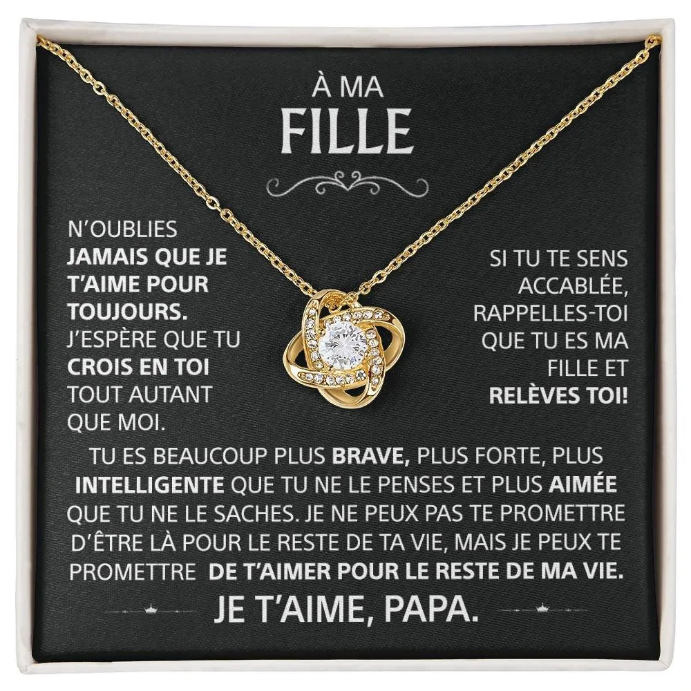 À ma fille - Je t'aime, Papa - Collier Nœud