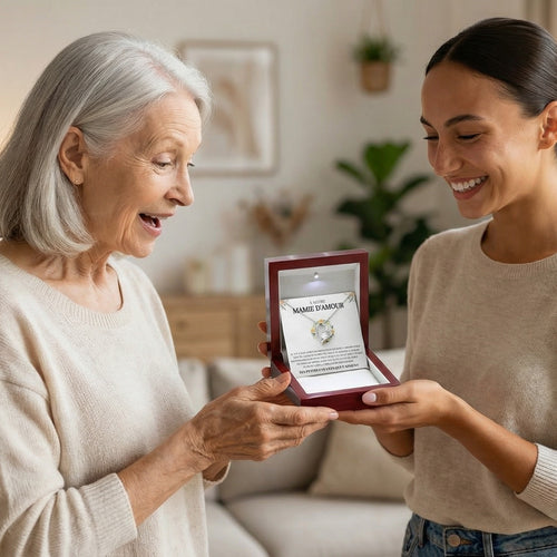 À Notre Mamie D'Amour - Tes Petits-Enfants Qui T'aiment  - Collier Cœur