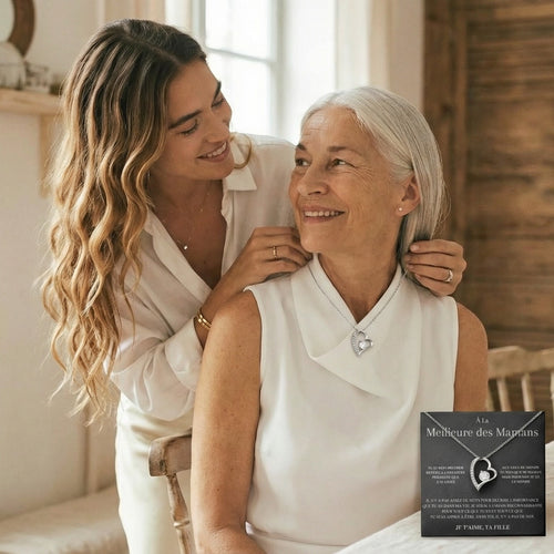 À la meilleure des mamans - Je t'aime, Ta Fille  Collier Cœur