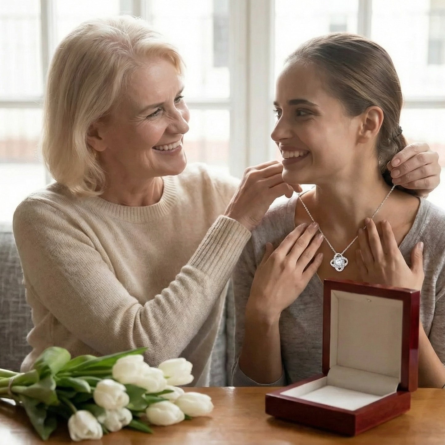 À Ma Fille - Je T'aime, Maman - Collier Nœud