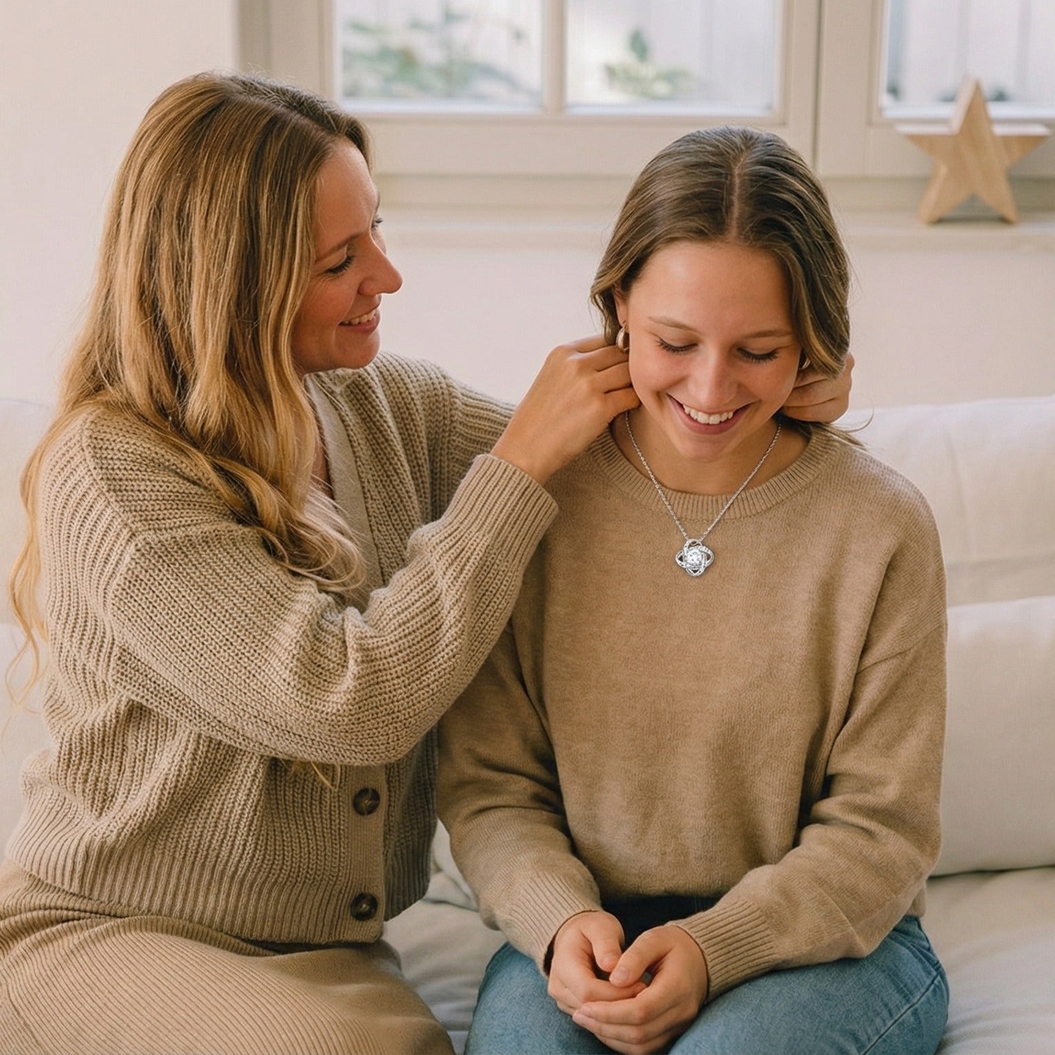 Pour ma magnifique fille - Je T'aime Fort - Collier Noeud