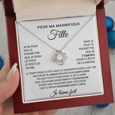 Pour ma magnifique fille - Je T'aime Fort - Collier Noeud