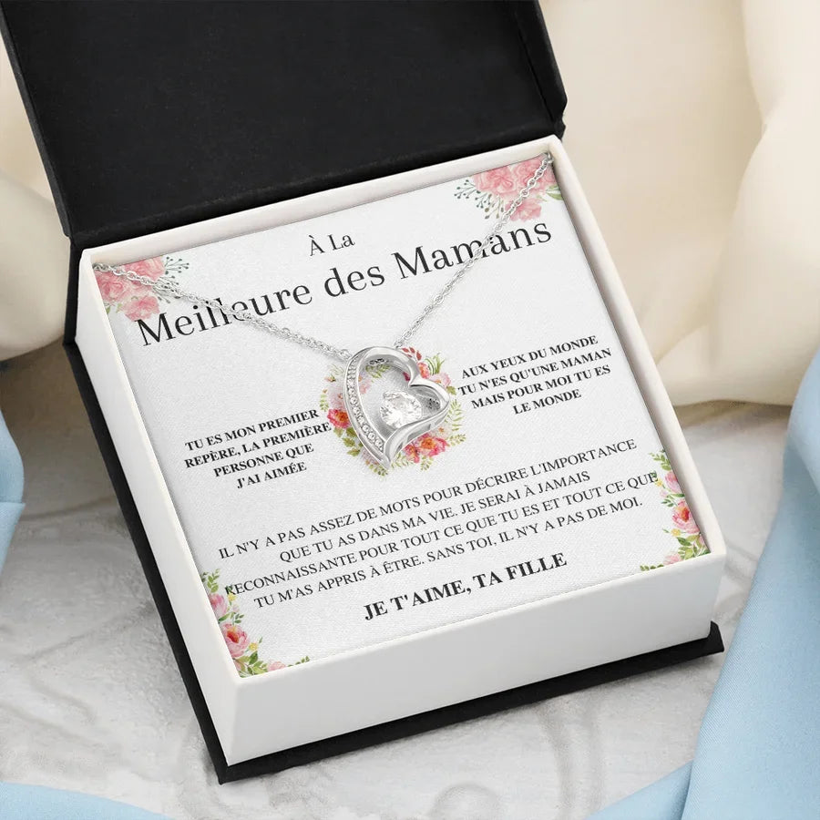 À La Meilleure Des Mamans - Je T'aime, Ta Fille - Collier Cœur