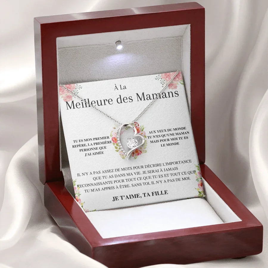 À La Meilleure Des Mamans - Je T'aime, Ta Fille - Collier Cœur