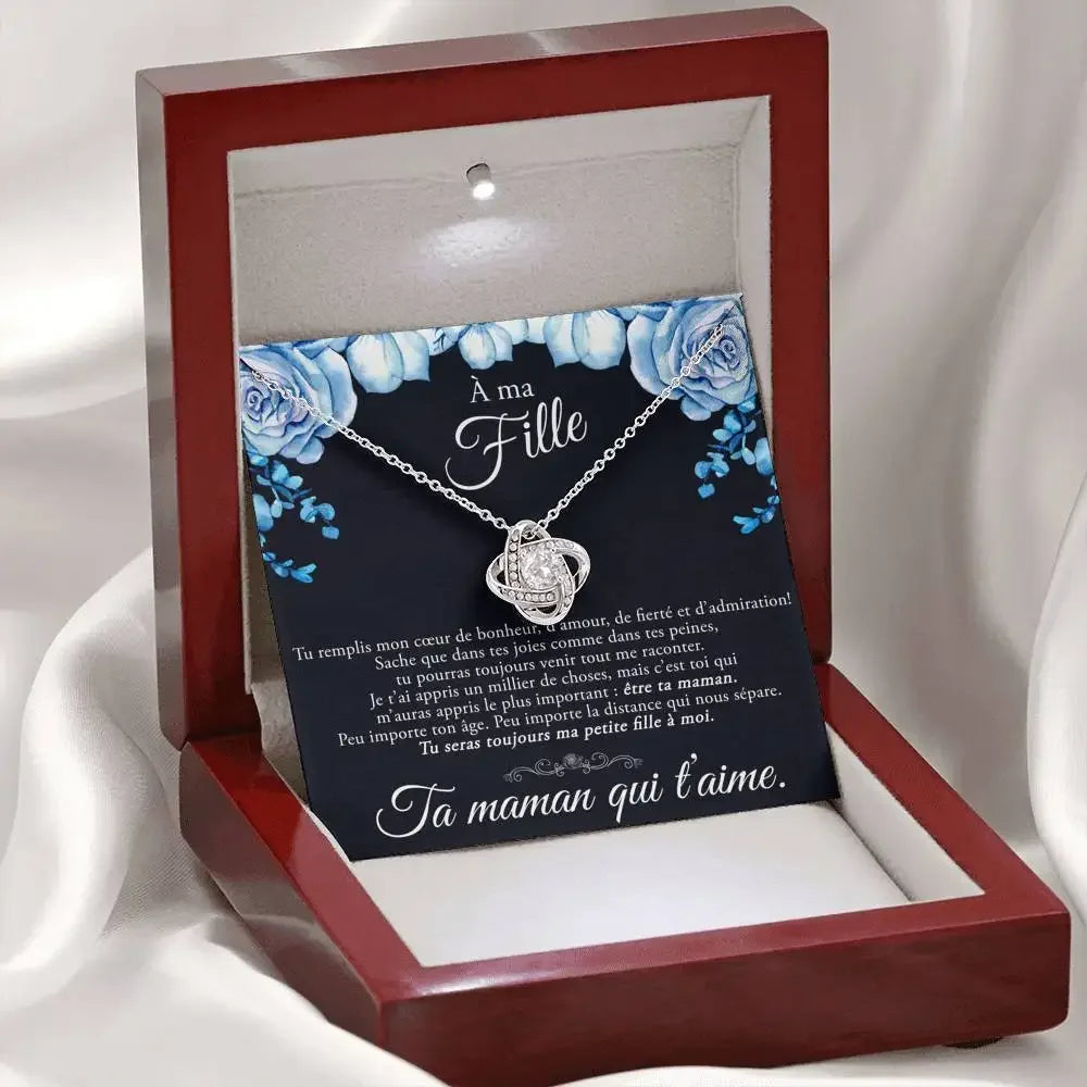 À ma fille - Ta maman Qui T'aime - Collier Nœud