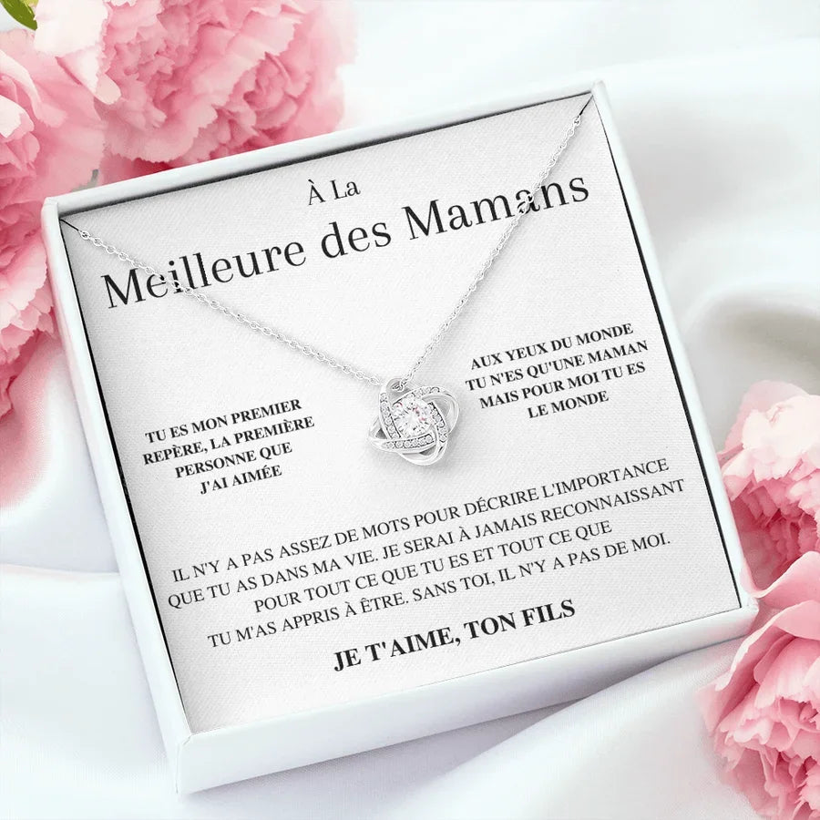 À la meilleure des mamans - Je t'aime, ton fils - Collier Noeux