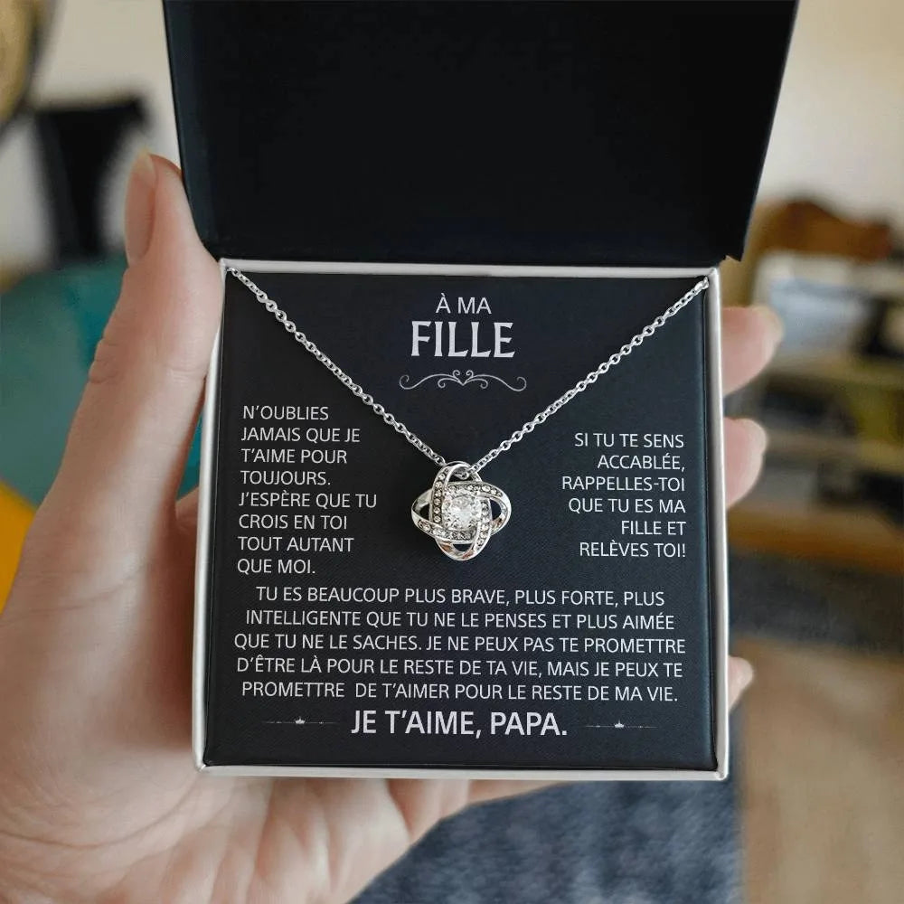 À ma fille - Je t'aime, Papa - Collier Nœud