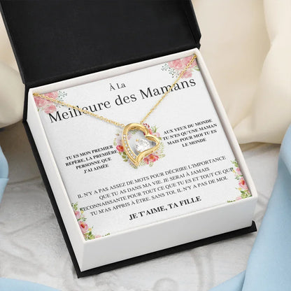 À La Meilleure Des Mamans - Je T'aime, Ta Fille - Collier Cœur