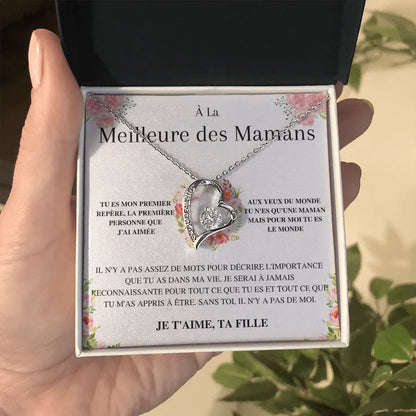 À La Meilleure Des Mamans - Je T'aime, Ta Fille - Collier Cœur
