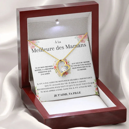 À La Meilleure Des Mamans - Je T'aime, Ta Fille - Collier Cœur