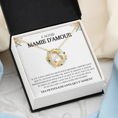 À Notre Mamie D'Amour - Tes Petits-Enfants Qui T'aiment  - Collier Cœur
