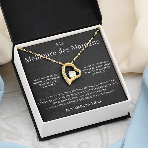 À la meilleure des mamans - Je t'aime, Ta Fille  Collier Cœur
