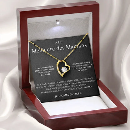 À la meilleure des mamans - Je t'aime, Ta Fille  Collier Cœur