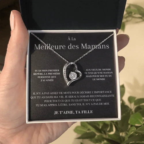 À la meilleure des mamans - Je t'aime, Ta Fille  Collier Cœur
