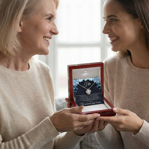 À ma fille - Ta maman Qui T'aime - Collier Nœud
