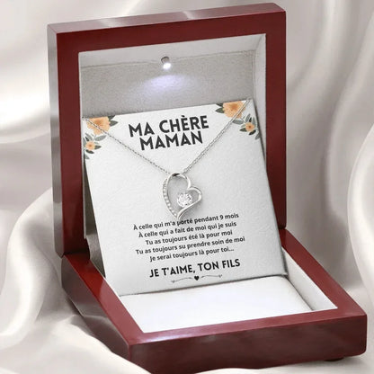 Ma Chère Maman - Je T'aime, Ton Fils- Collier Cœur